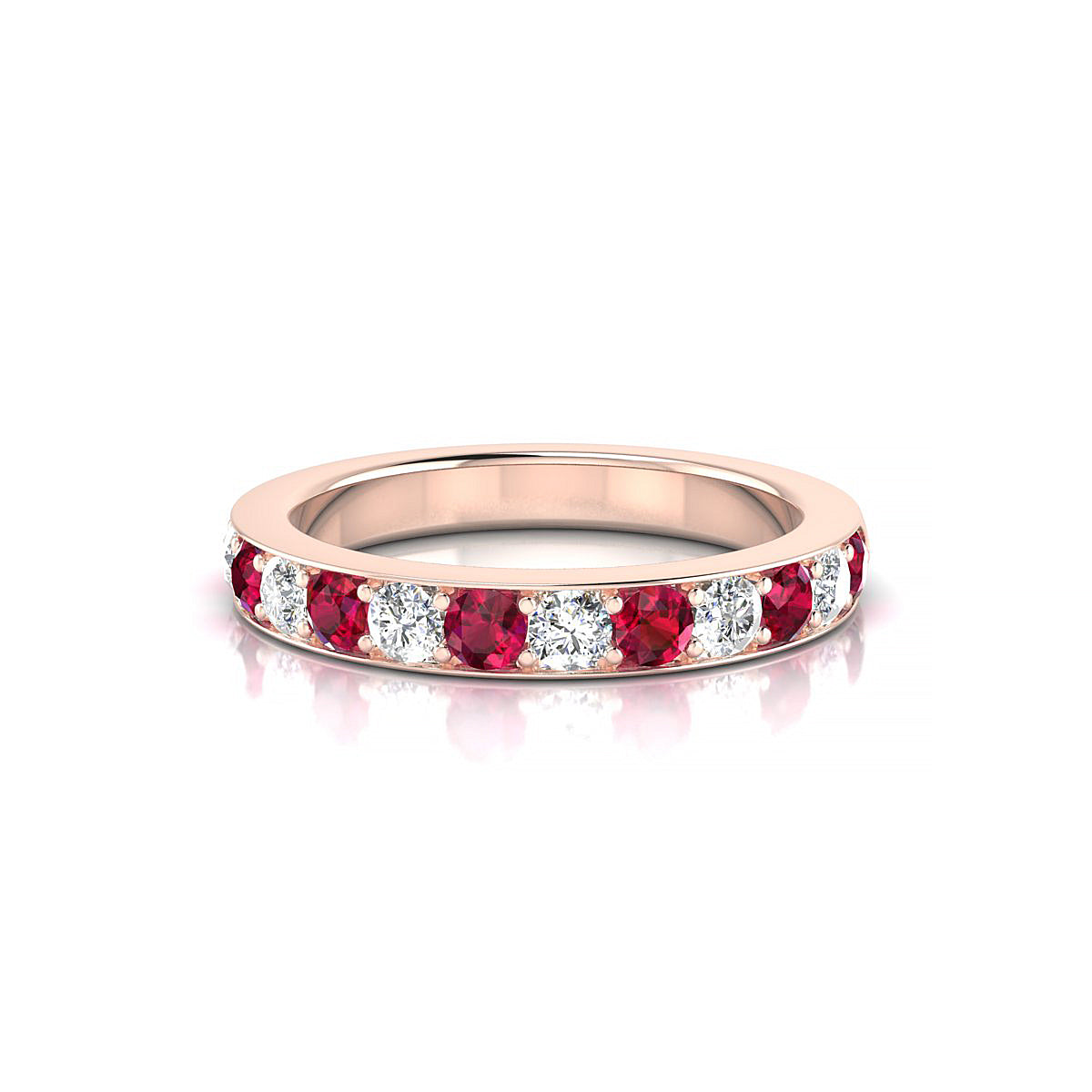 Union | 18k Rose Gold 2.5 mm Round Ruby Ring