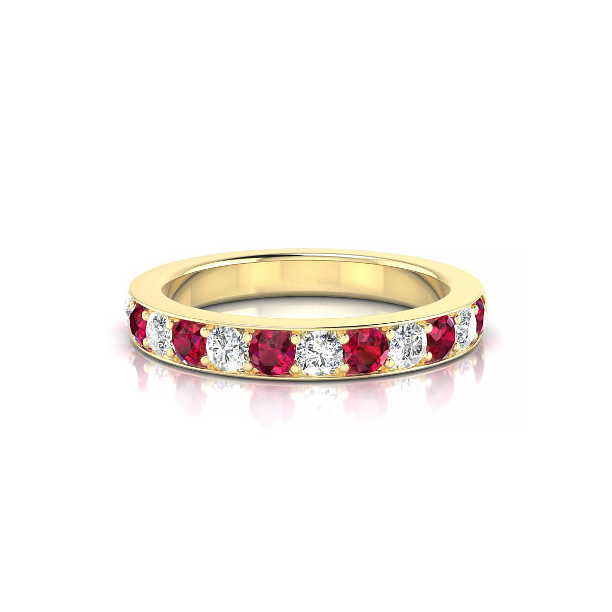 Union | 18k Yellow Gold 2.5 mm Round Ruby Ring