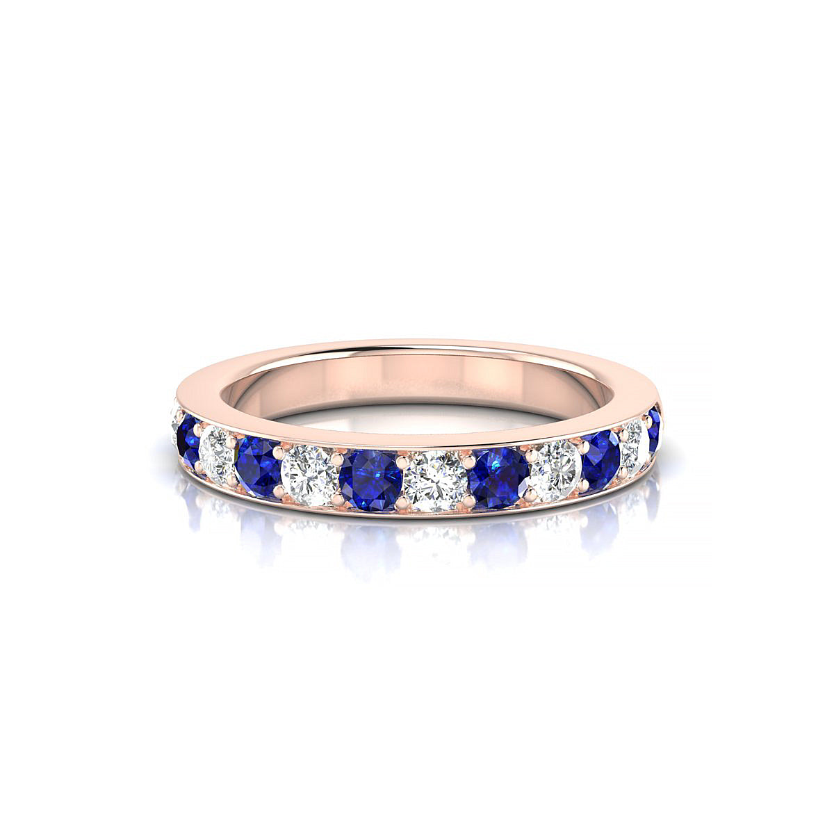 Union | 18k Rose Gold 2.5 mm Round Sapphire Ring
