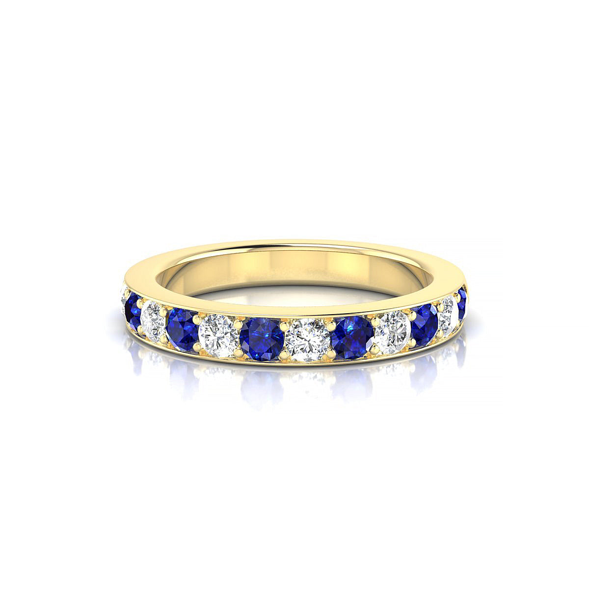 Union | 18k Yellow Gold 2.5 mm Round Sapphire Ring