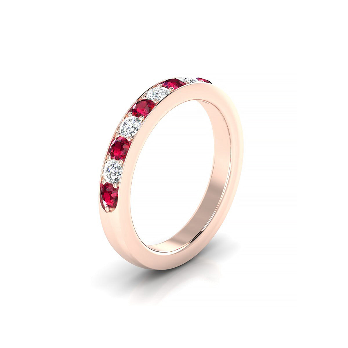 Union | 18k Rose Gold 2.5 mm Round Ruby Ring