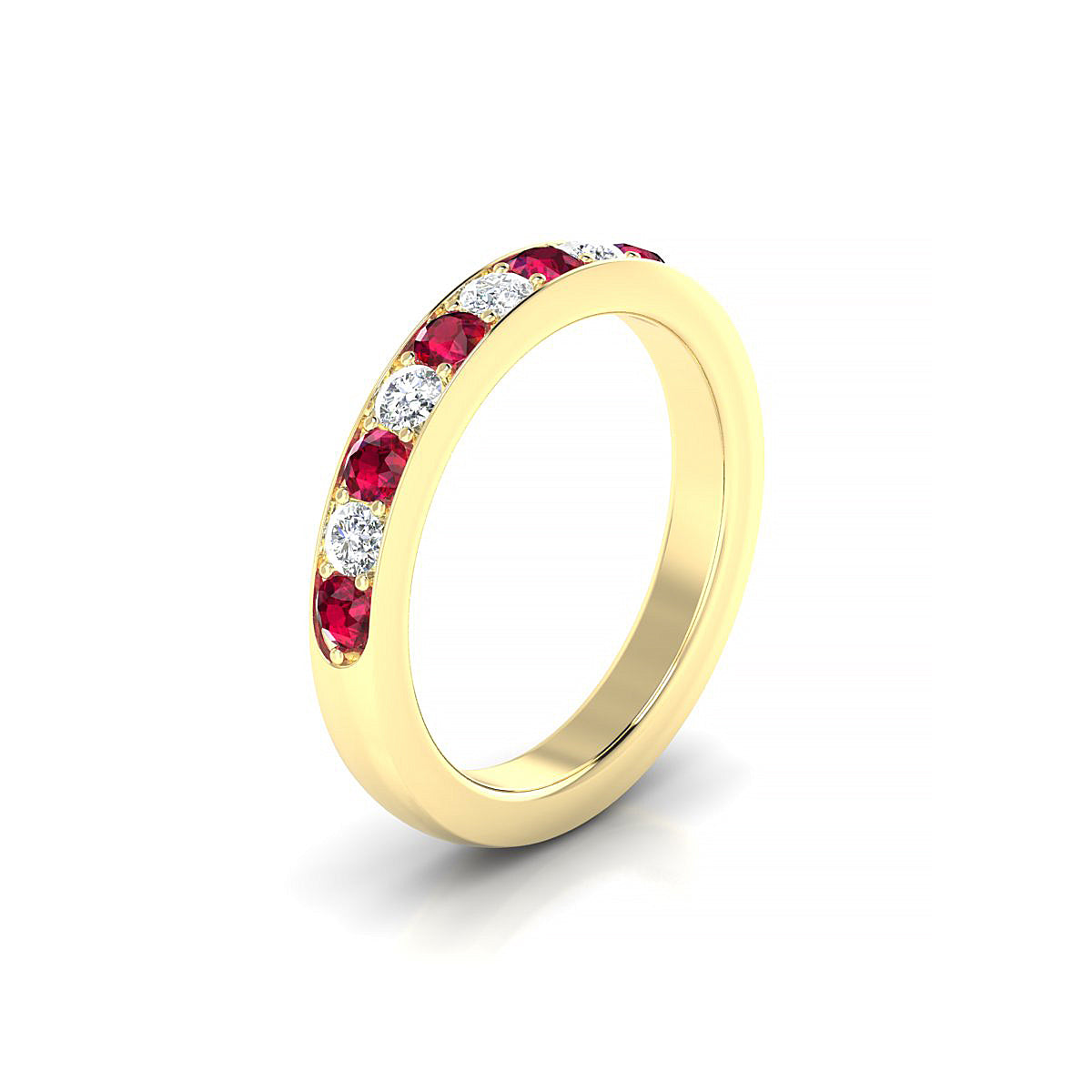 Union | 18k Yellow Gold 2.5 mm Round Ruby Ring