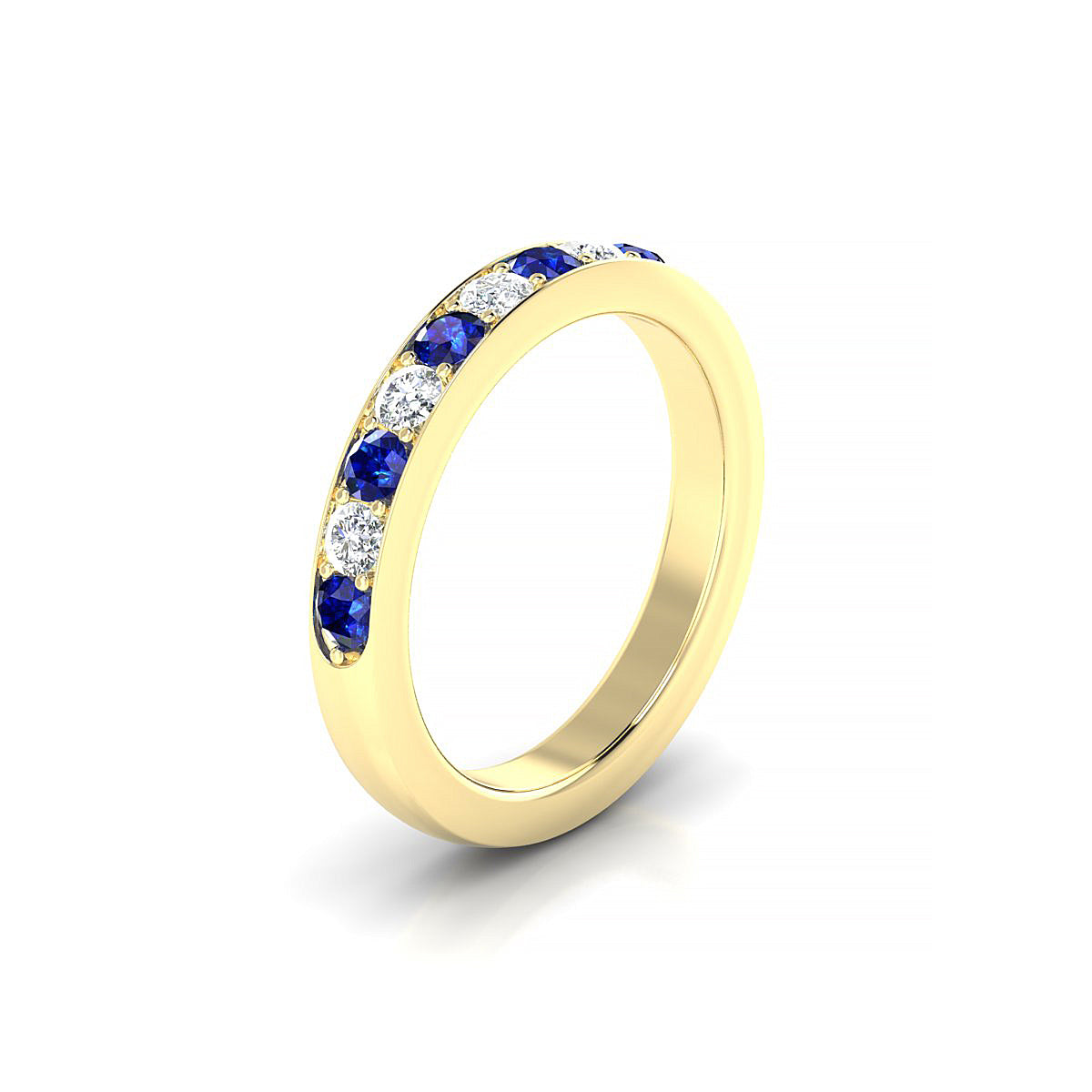 Union | 18k Yellow Gold 2.5 mm Round Sapphire Ring