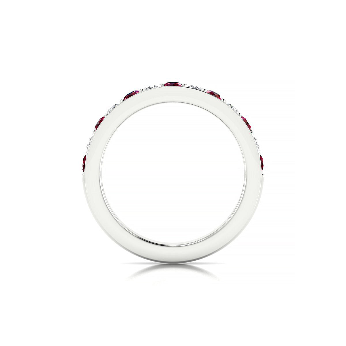 Union | 18k White Gold 2.5 mm Round Ruby Ring