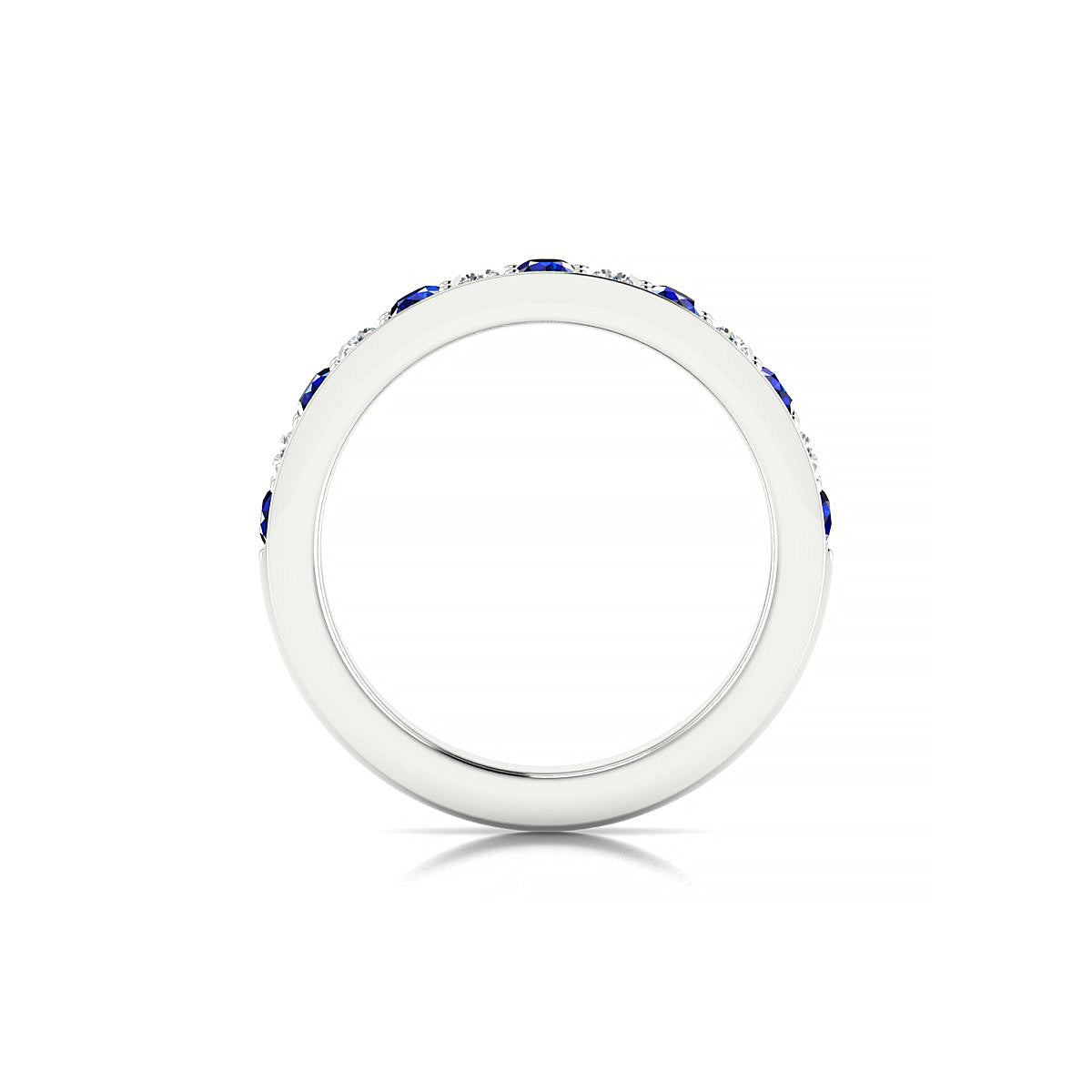 Union | 18k White Gold 2.5 mm Round Sapphire Ring