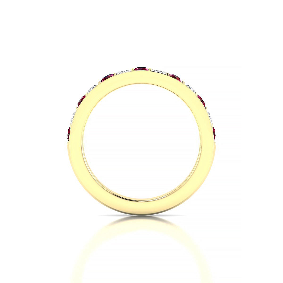 Union | 18k Yellow Gold 2.5 mm Round Ruby Ring
