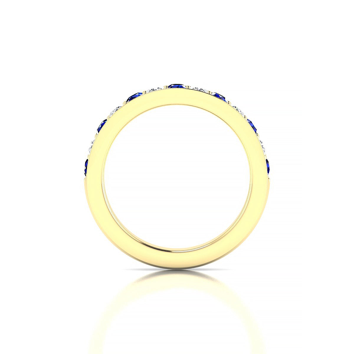 Union | 18k Yellow Gold 2.5 mm Round Sapphire Ring