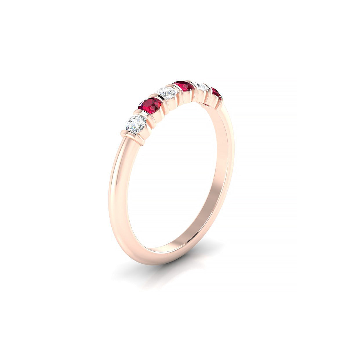 Unique | 18k Rose Gold 2.5 mm Round Ruby Ring