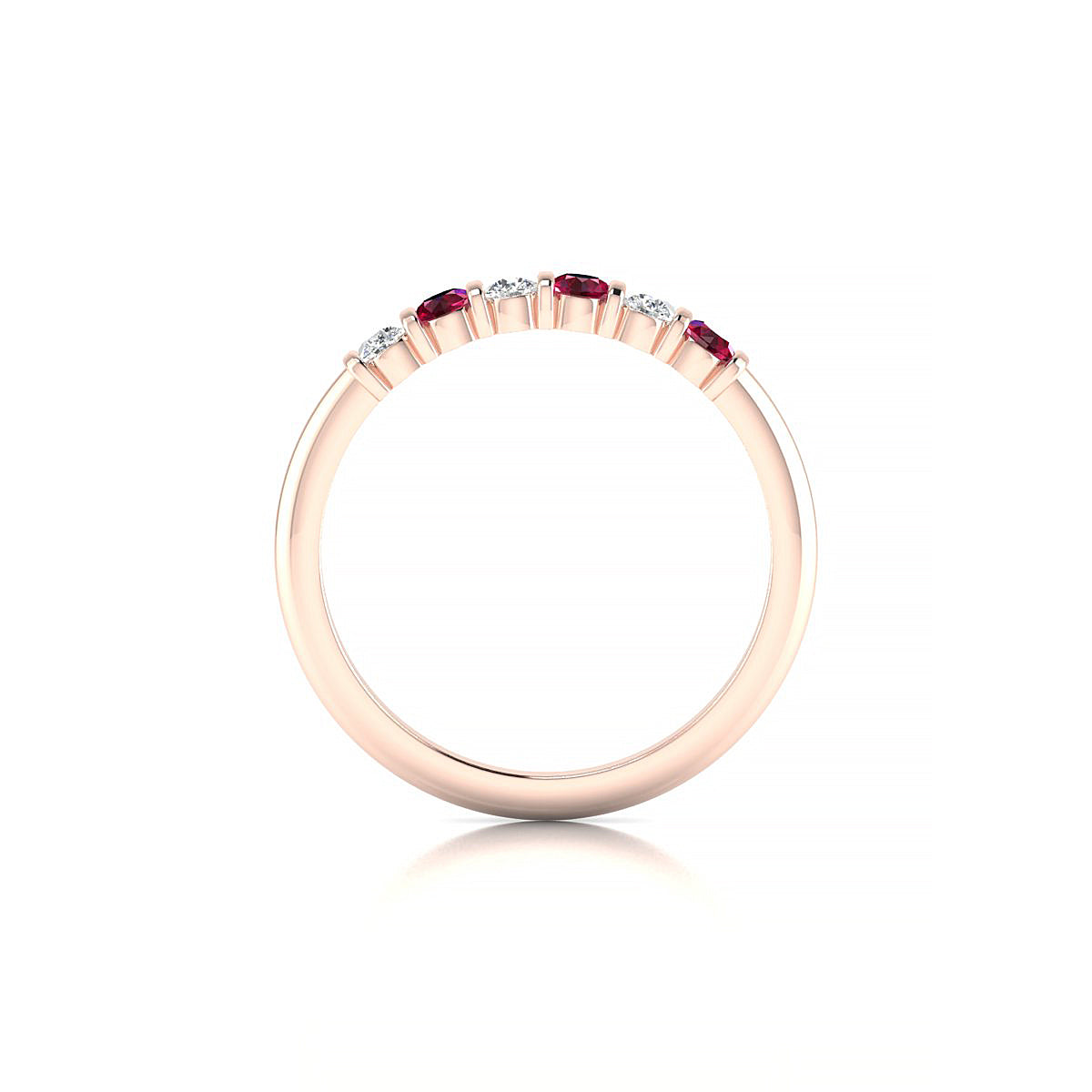 Unique | 18k Rose Gold 2.5 mm Round Ruby Ring