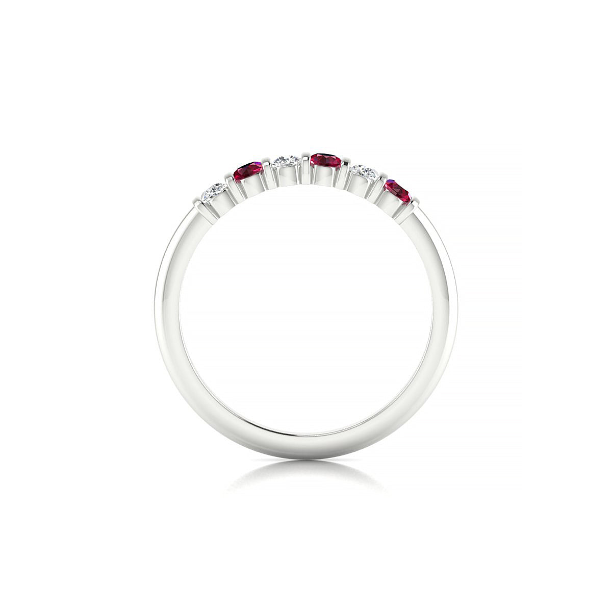 Unique | 18k White Gold 2.5 mm Round Ruby Ring