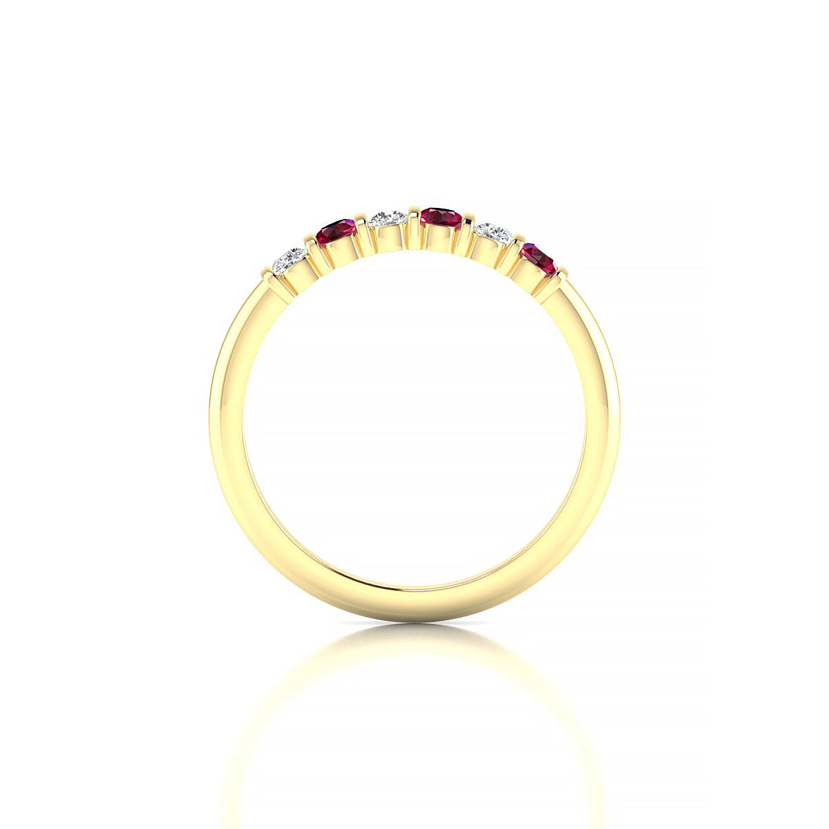 Unique | 18k Yellow Gold 2.5 mm Round Ruby Ring