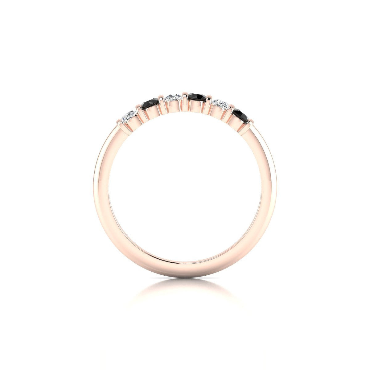 Unique | 18k Rose Gold 2.5 mm Round Black Diamond Ring