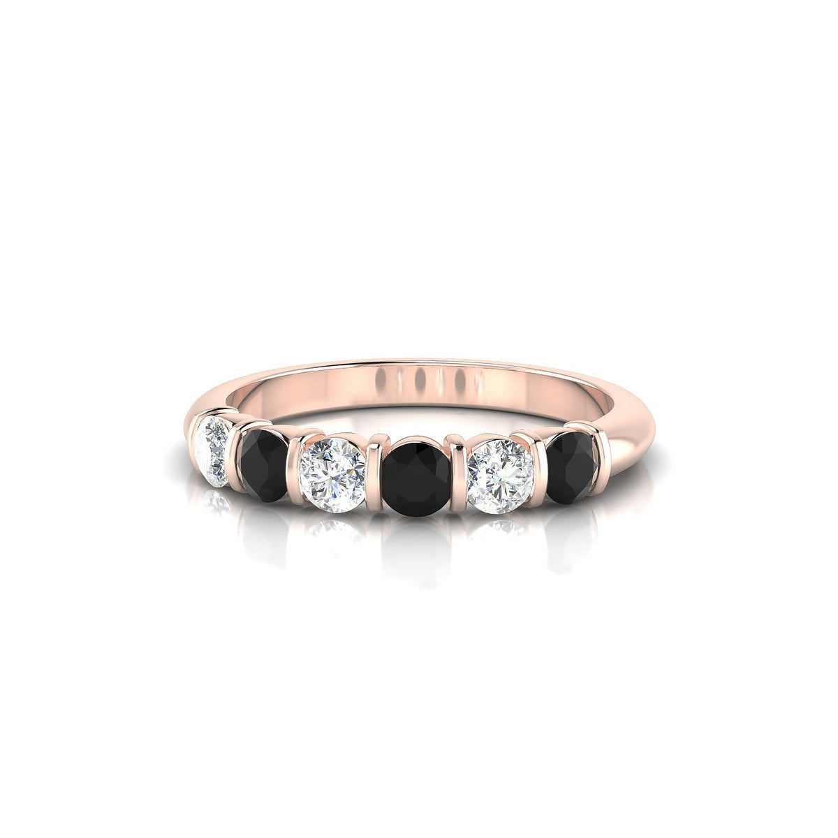 Unique | 18k Rose Gold 3 mm Round Black Diamond Ring