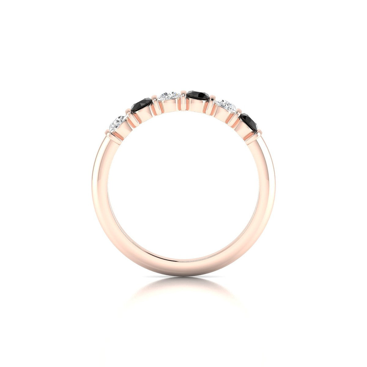 Unique | 18k Rose Gold 3 mm Round Black Diamond Ring