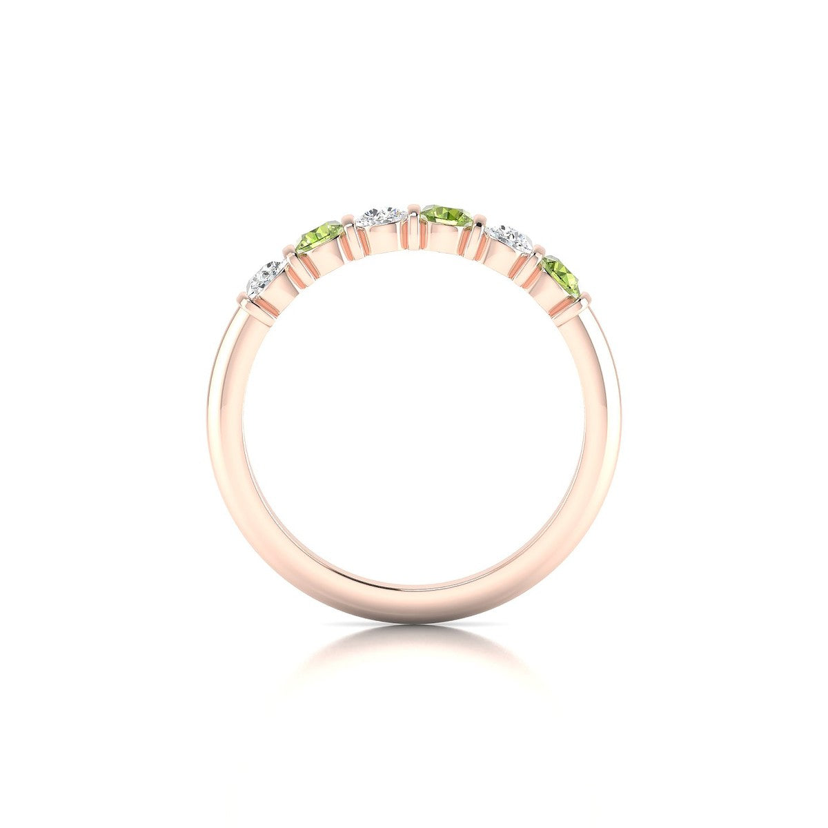 Unique | 18k Rose Gold 3 mm Round Peridot Ring