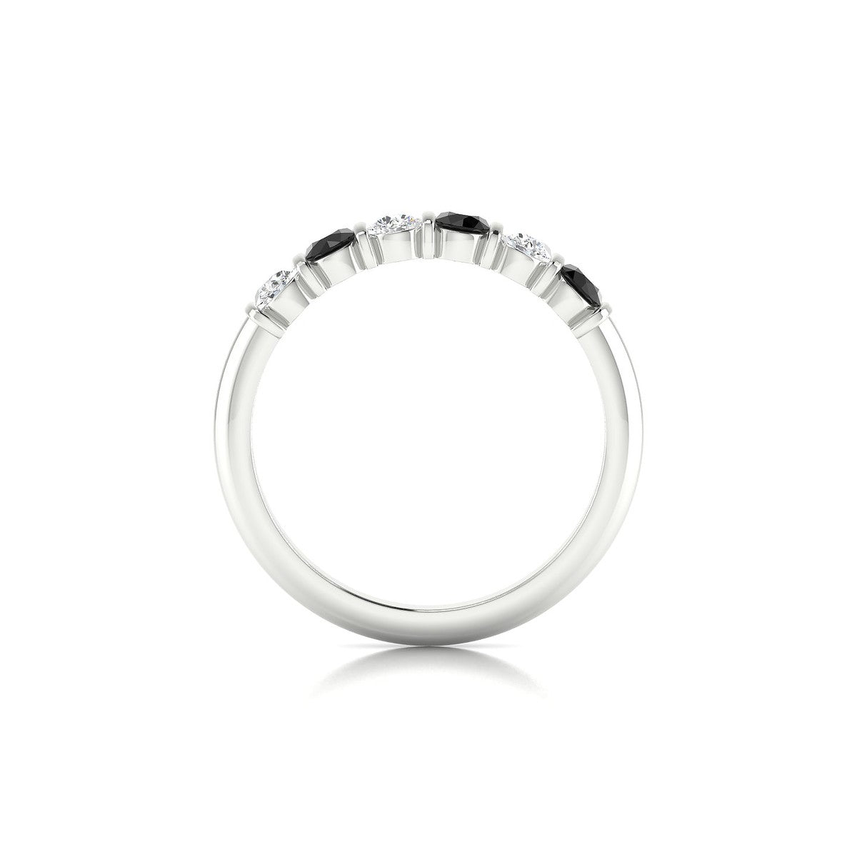 Unique | 18k White Gold 3 mm Round Black Diamond Ring