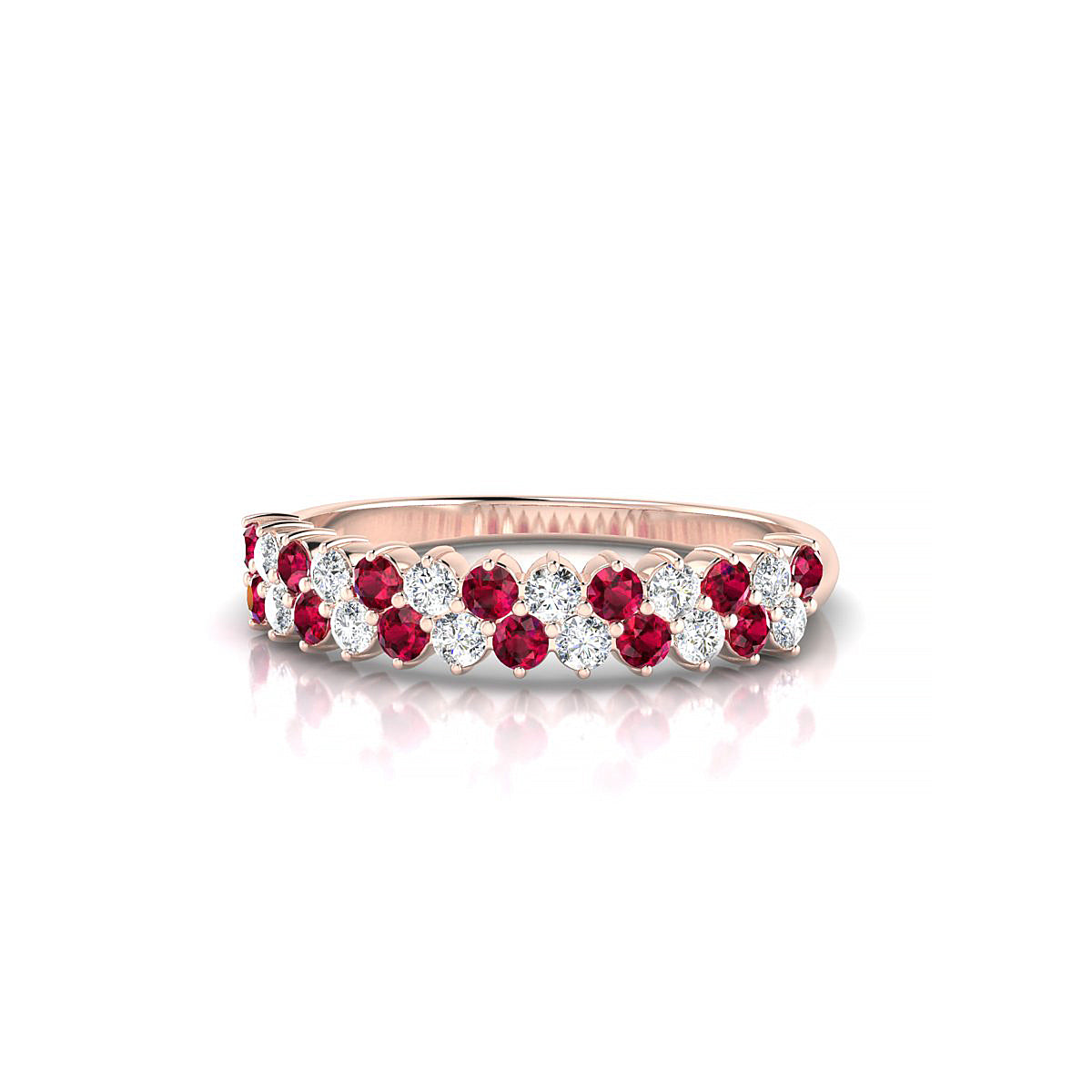 Valentine | 18k Rose Gold 1.7 mm Round Ruby Ring