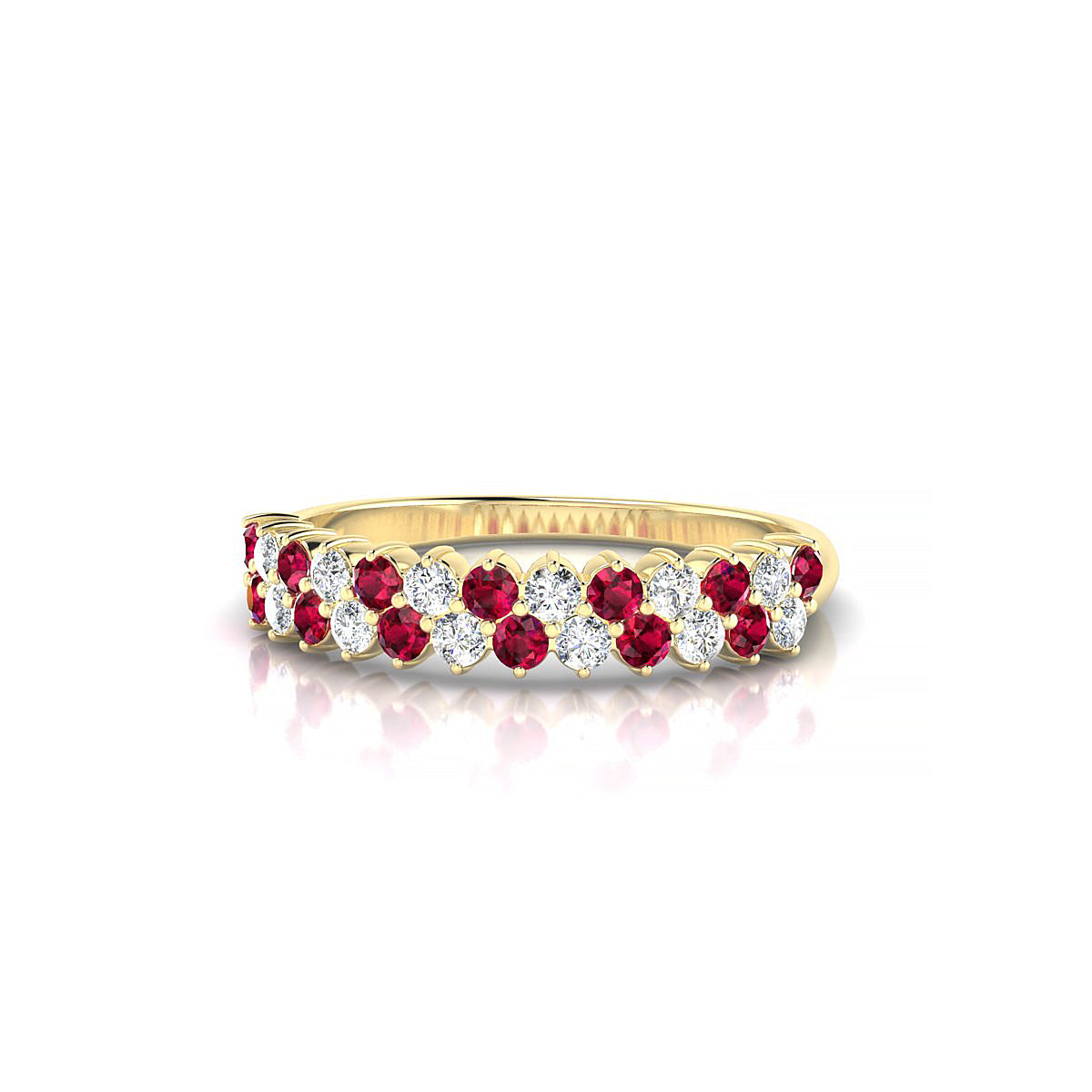 Valentine | 18k Yellow Gold 1.7 mm Round Ruby Ring