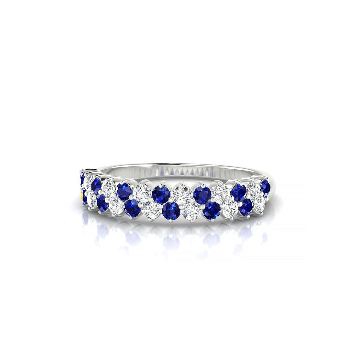 Valentine | 18k White Gold 1.7 mm Round Sapphire Ring