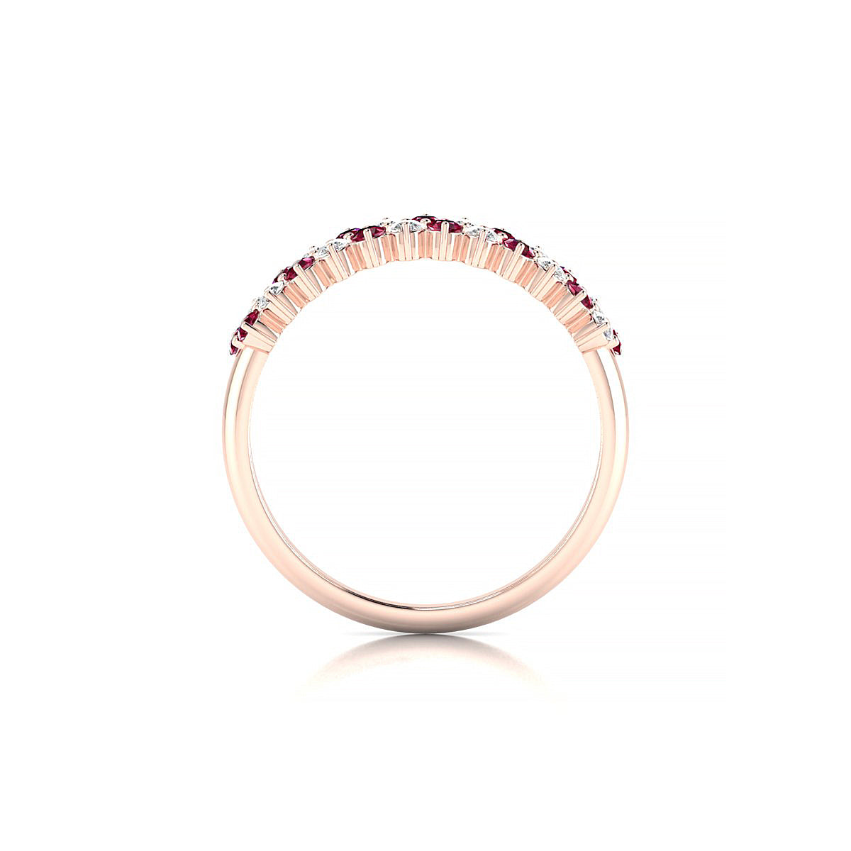 Valentine | 18k Rose Gold 1.7 mm Round Ruby Ring