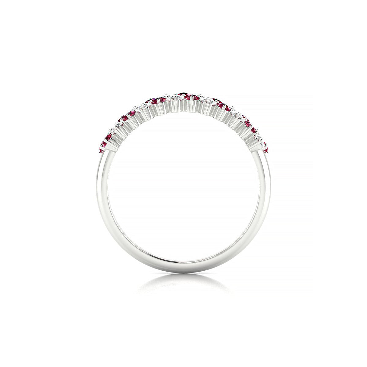 Valentine | 18k White Gold 1.7 mm Round Ruby Ring