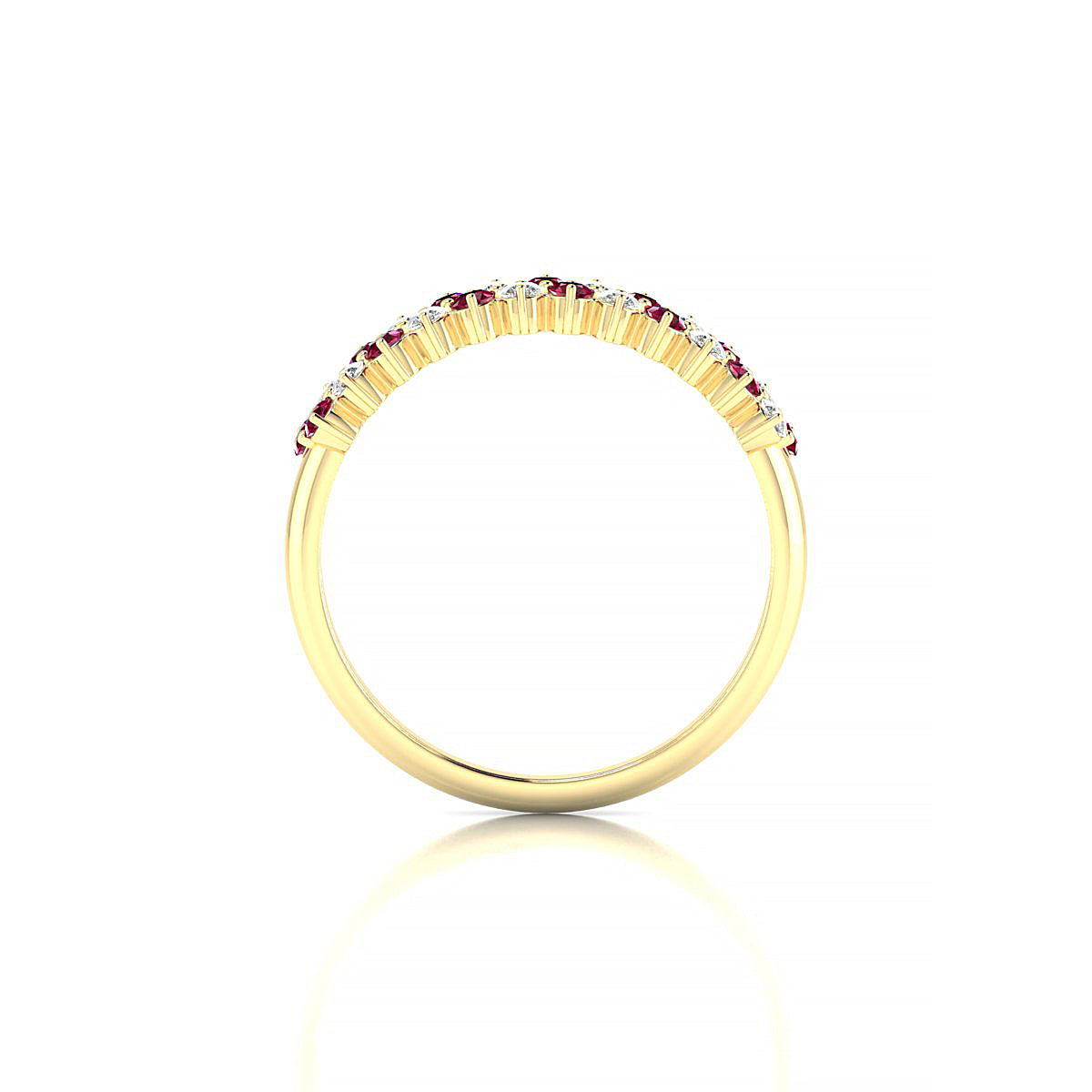 Valentine | 18k Yellow Gold 1.7 mm Round Ruby Ring