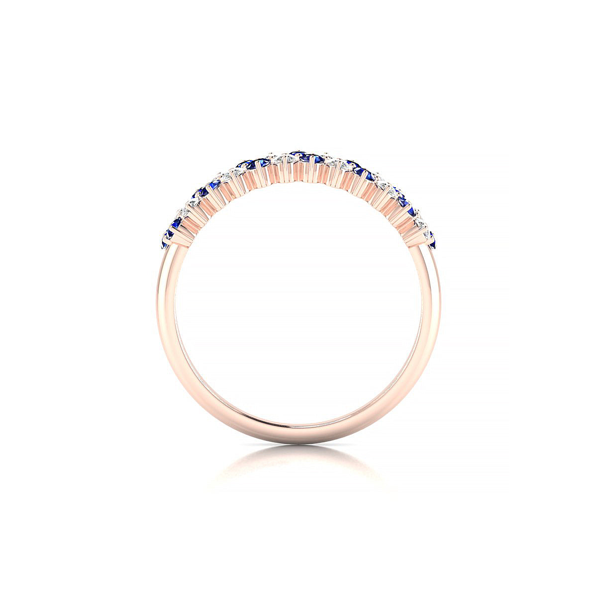 Valentine | 18k Rose Gold 1.7 mm Round Sapphire Ring