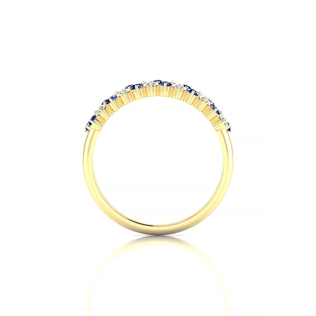 Valentine | 18k Yellow Gold 1.7 mm Round Sapphire Ring