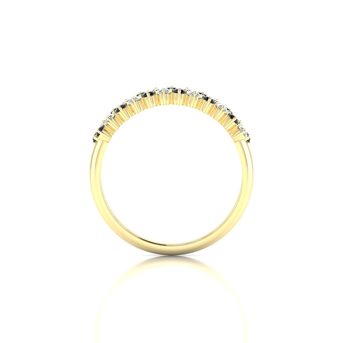 Valentine | 18k Yellow Gold 1.7 mm Round Black Diamond Ring