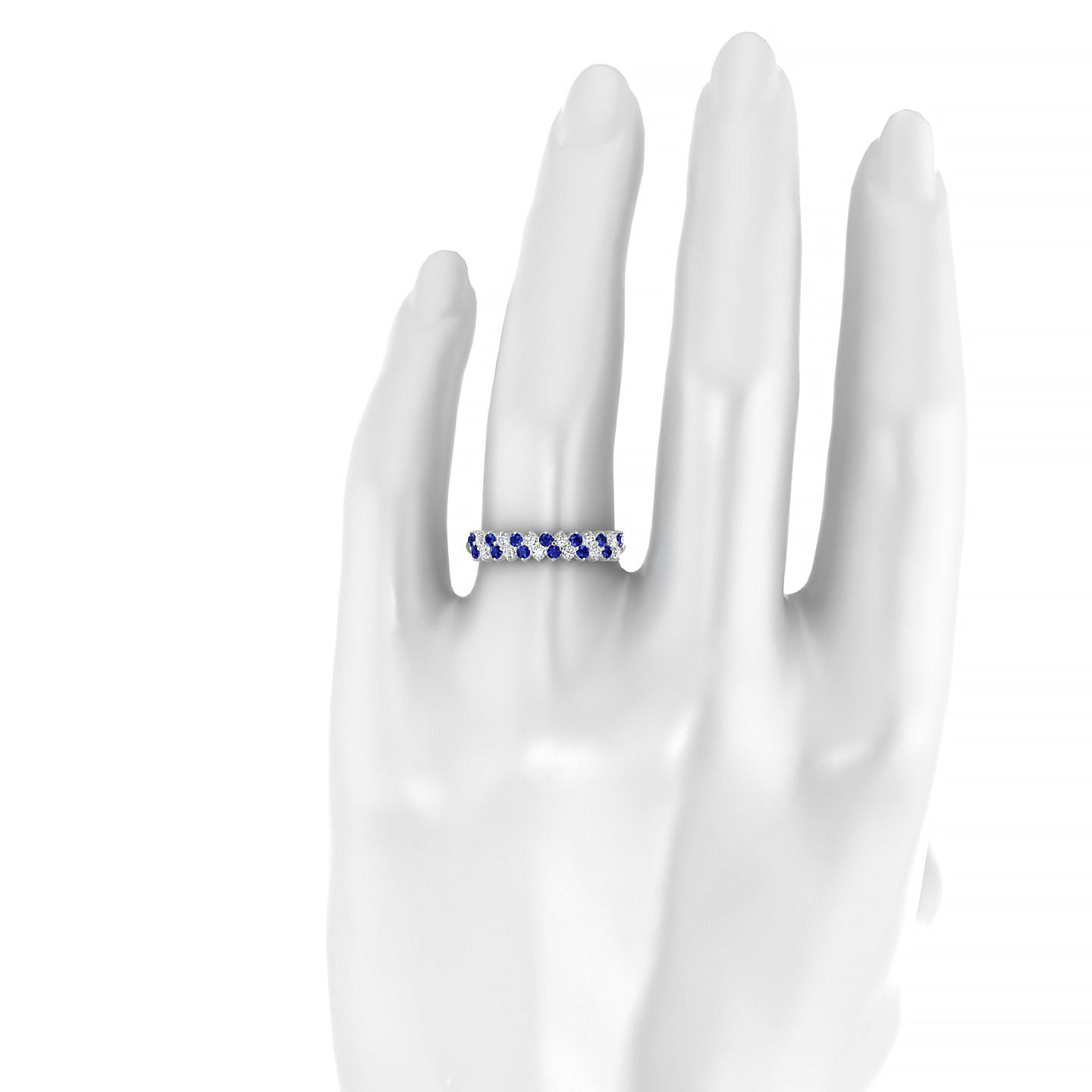 Valentine | 18k White Gold 1.7 mm Round Sapphire Ring