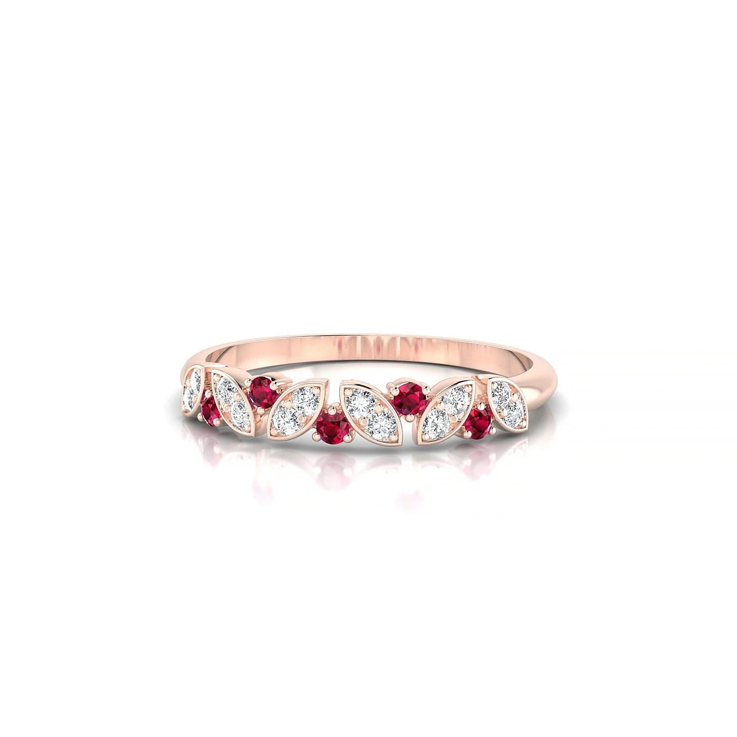 Veil | 18k Rose Gold 1.5 mm Round Ruby Ring