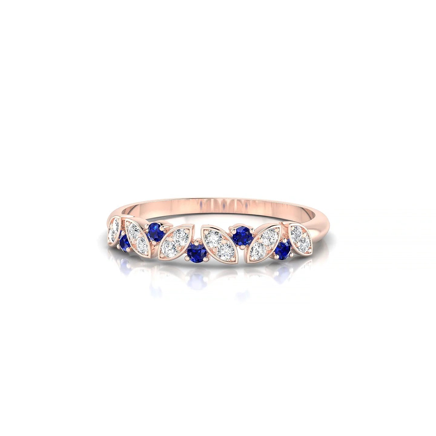 Veil | 18k Rose Gold 1.5 mm Round Sapphire Ring