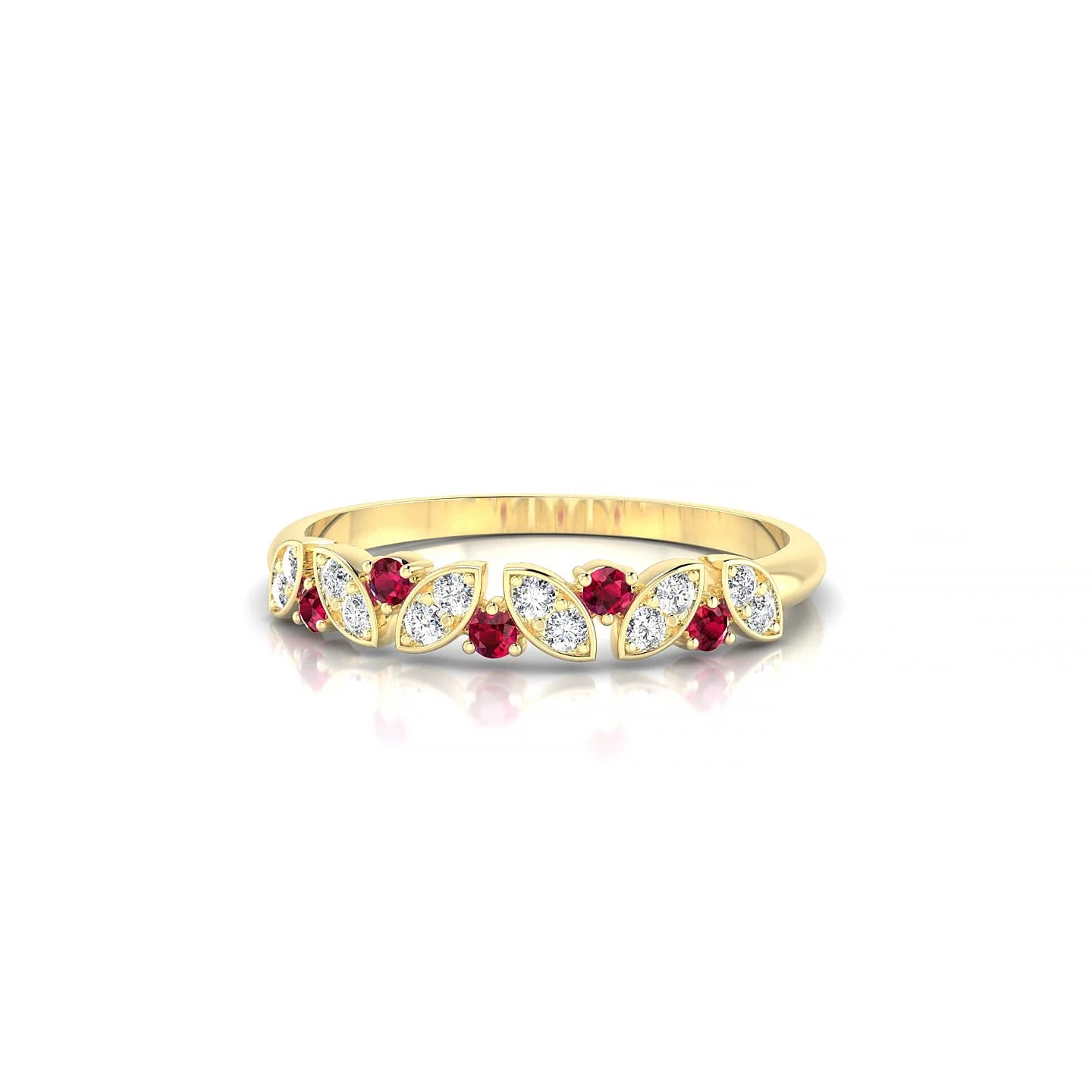 Veil | 18k Yellow Gold 1.5 mm Round Ruby Ring