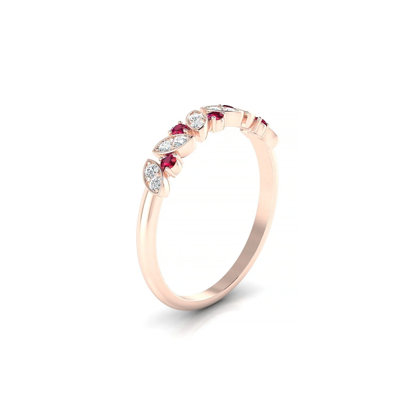 Veil | 18k Rose Gold 1.5 mm Round Ruby Ring