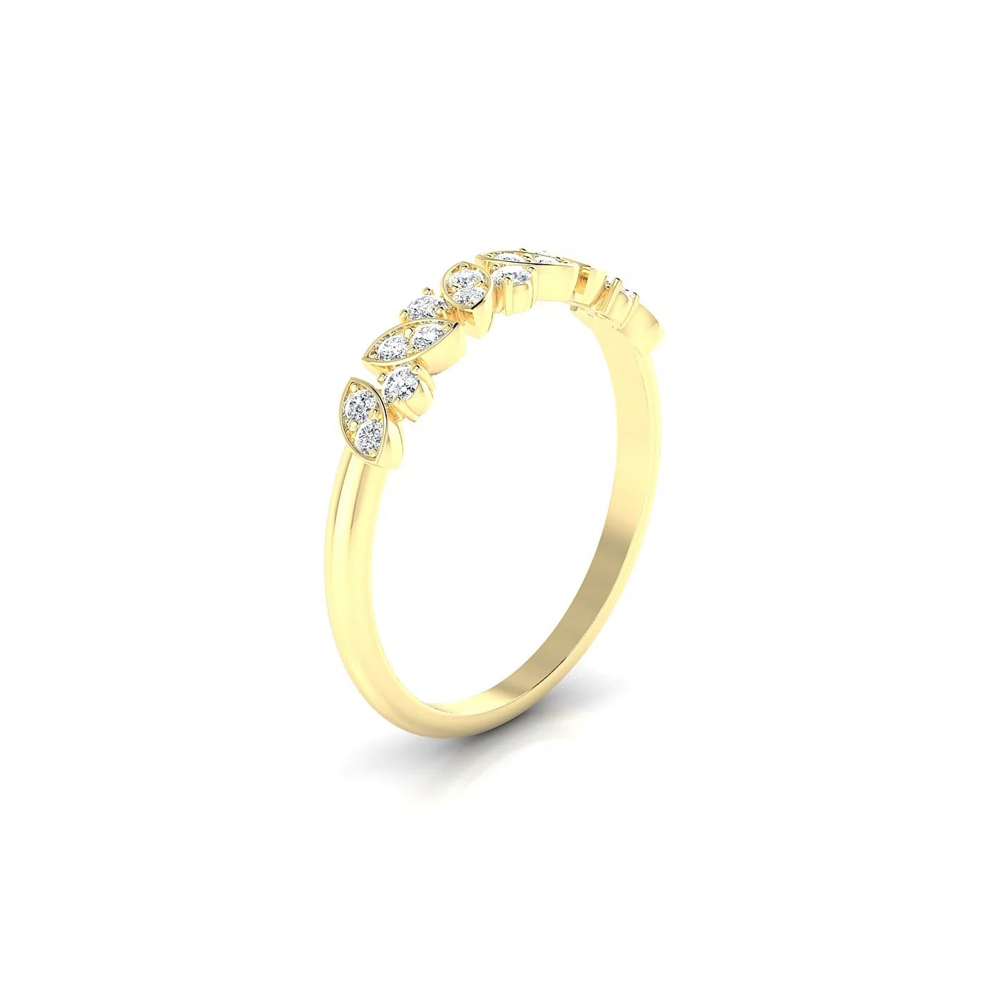 Veil | 18k Yellow Gold 1.5 mm Round Diamond Ring