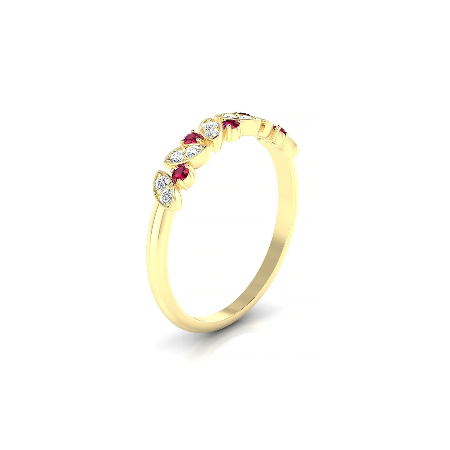 Veil | 18k Yellow Gold 1.5 mm Round Ruby Ring