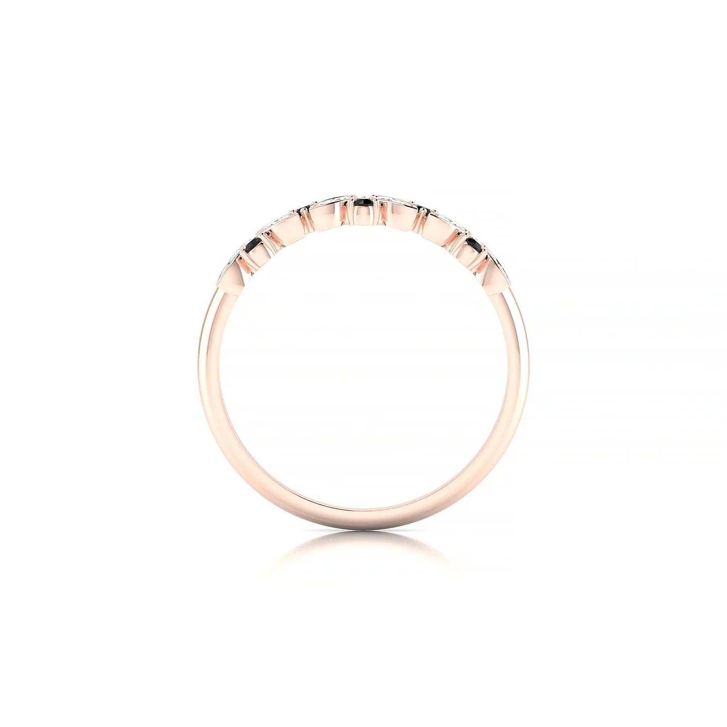 Veil | 18k Rose Gold 1.5 mm Round Black Diamond Ring
