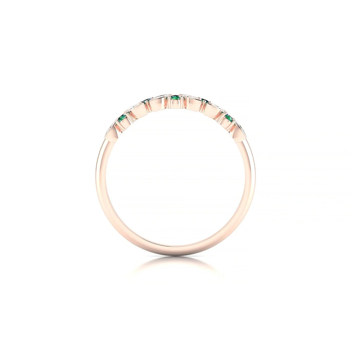 Veil | 18k Rose Gold 1.5 mm Round Emerald Ring
