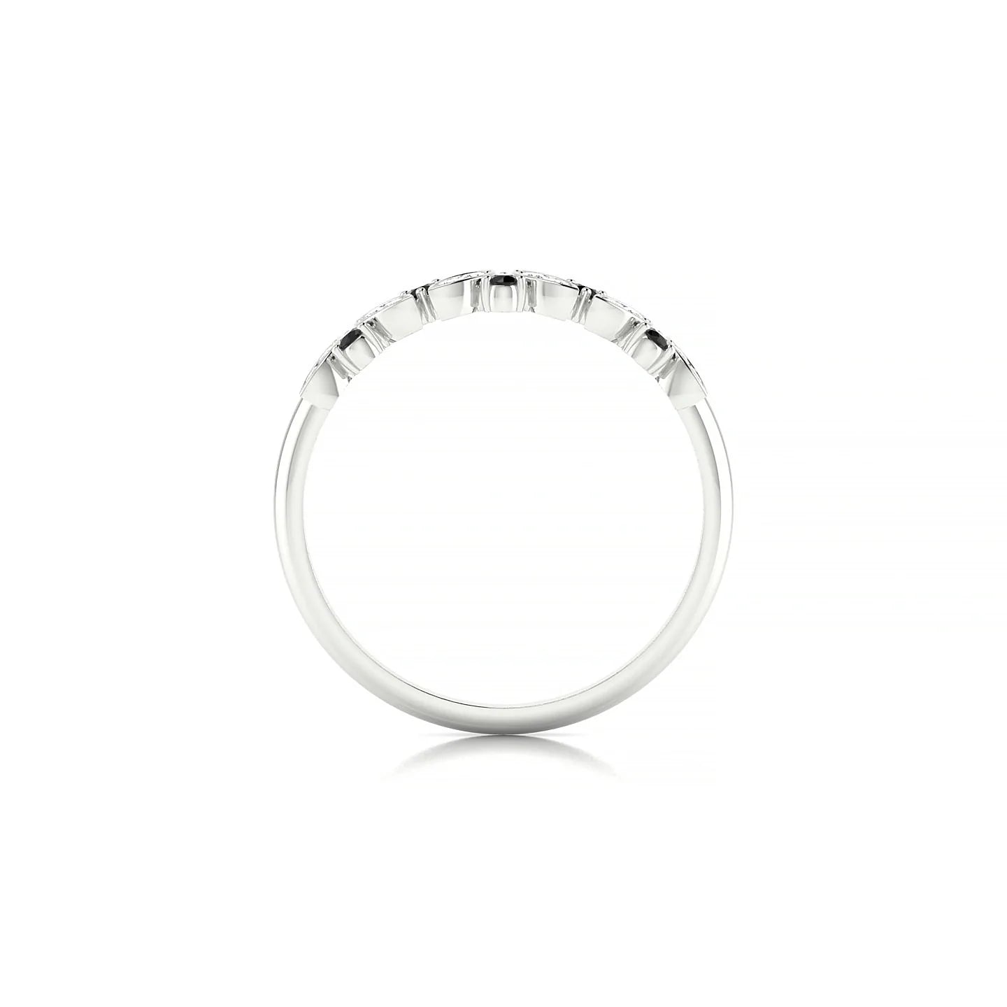 Veil | 18k White Gold 1.5 mm Round Black Diamond Ring