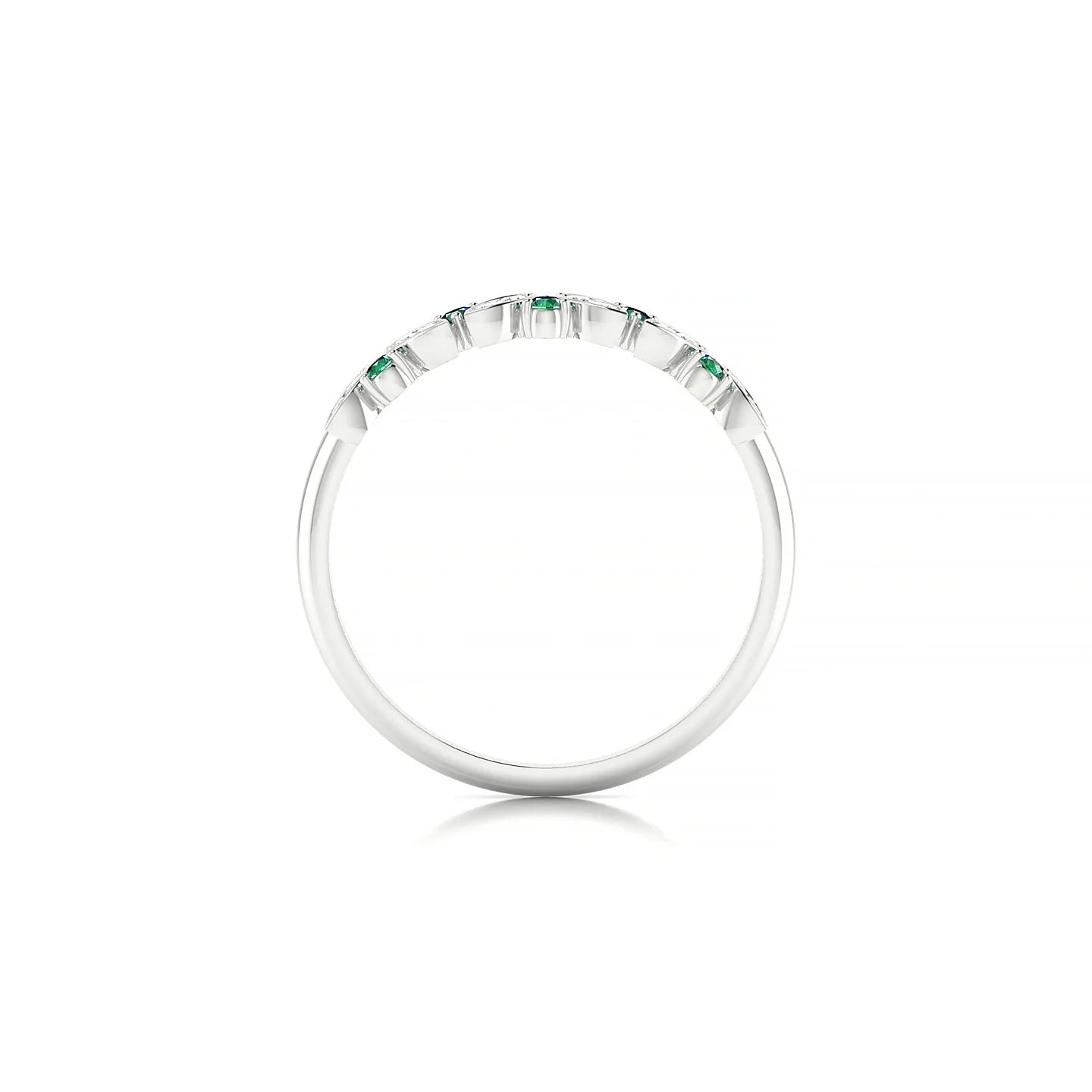 Veil | 18k White Gold 1.5 mm Round Emerald Ring