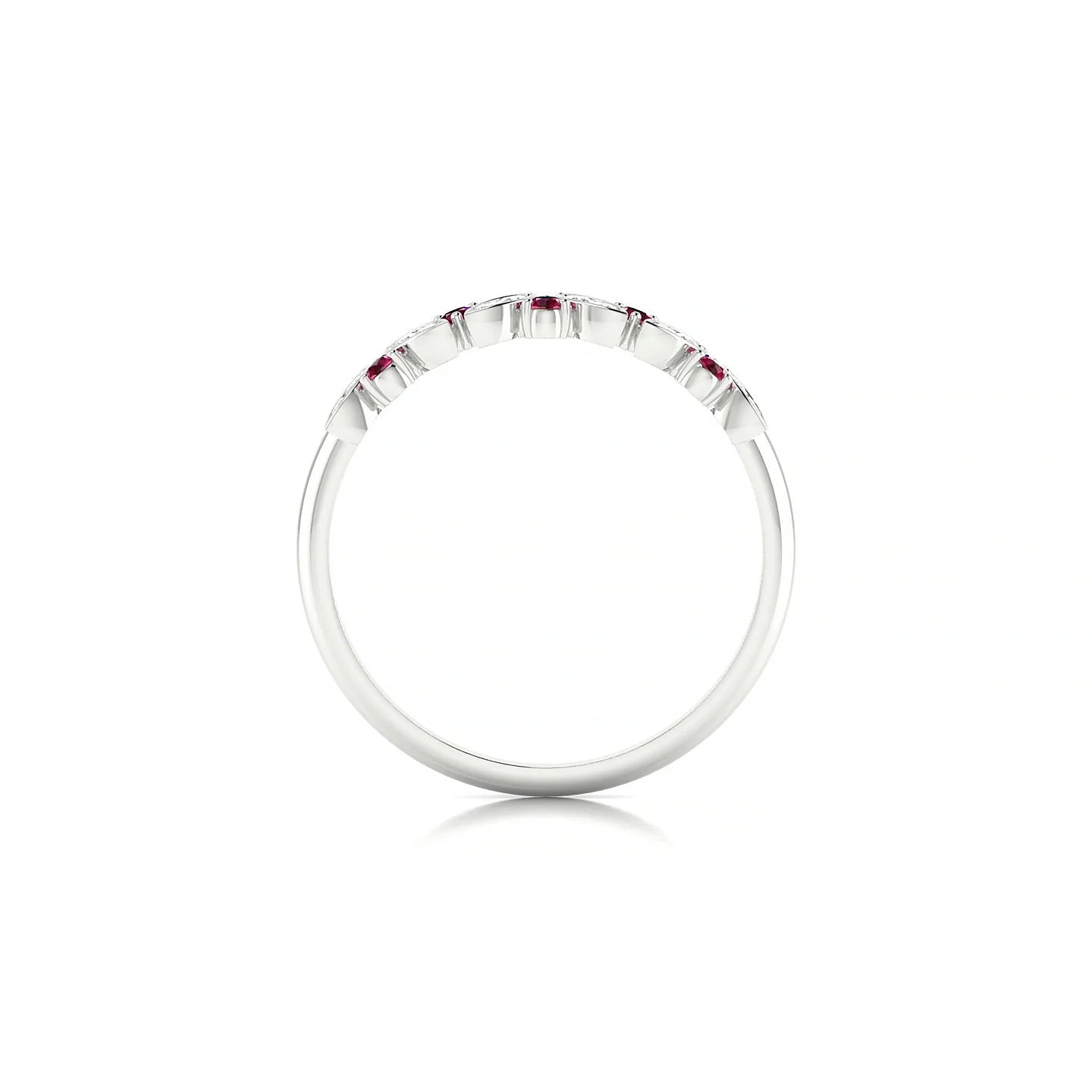 Veil | 18k White Gold 1.5 mm Round Ruby Ring