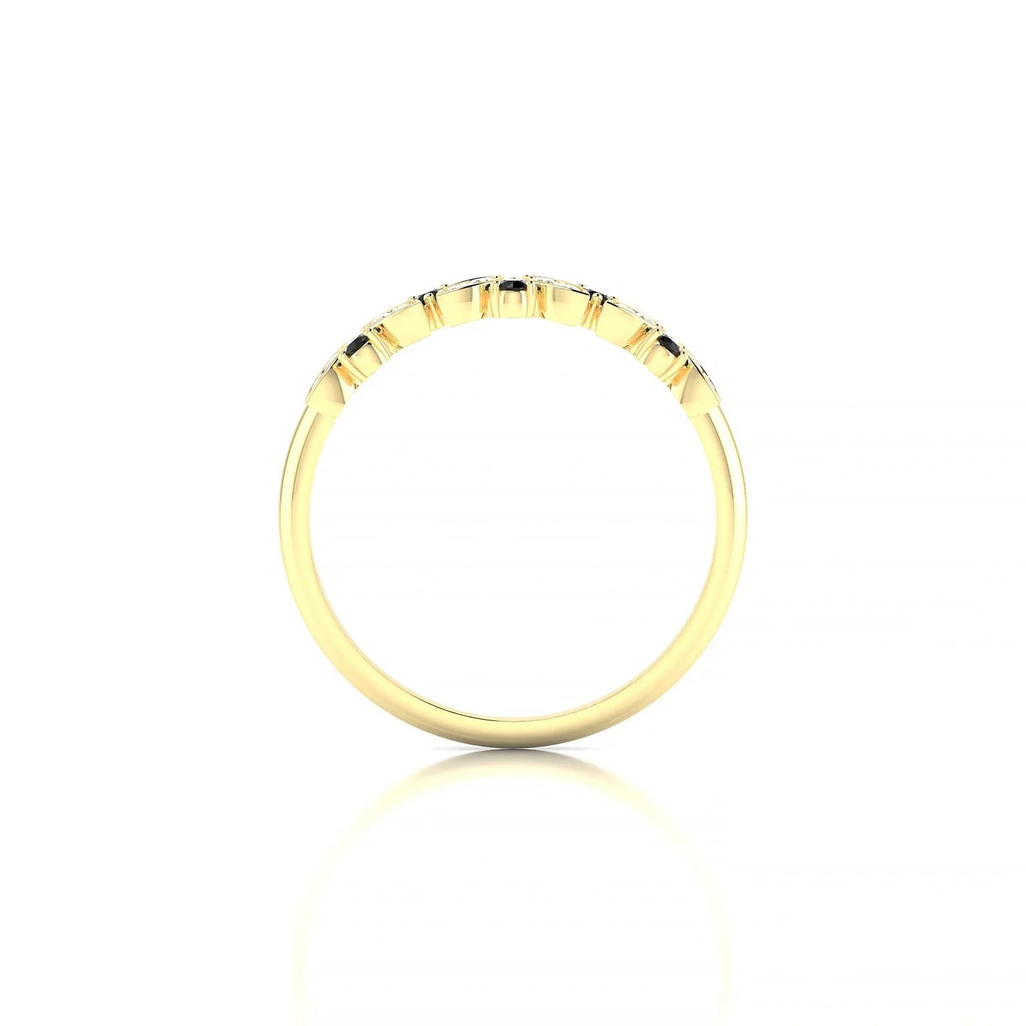 Veil | 18k Yellow Gold 1.5 mm Round Black Diamond Ring