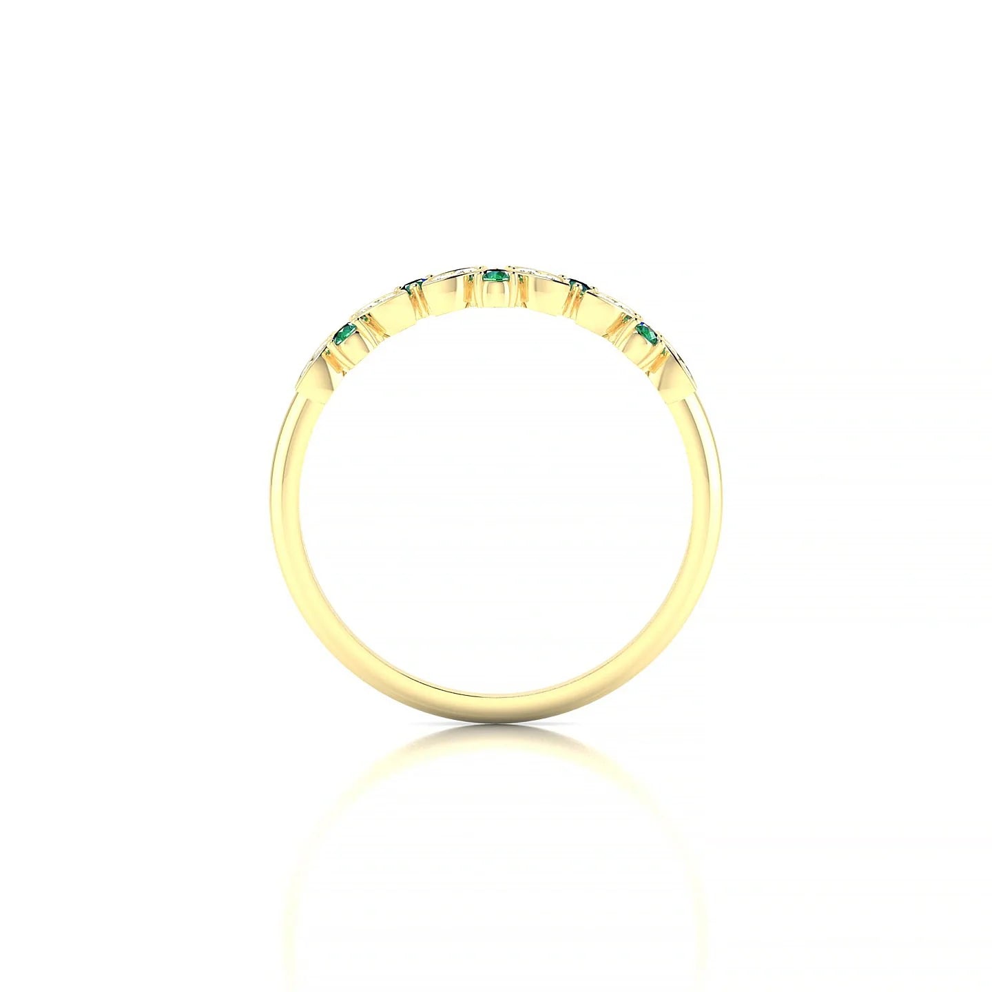 Veil | 18k Yellow Gold 1.5 mm Round Emerald Ring