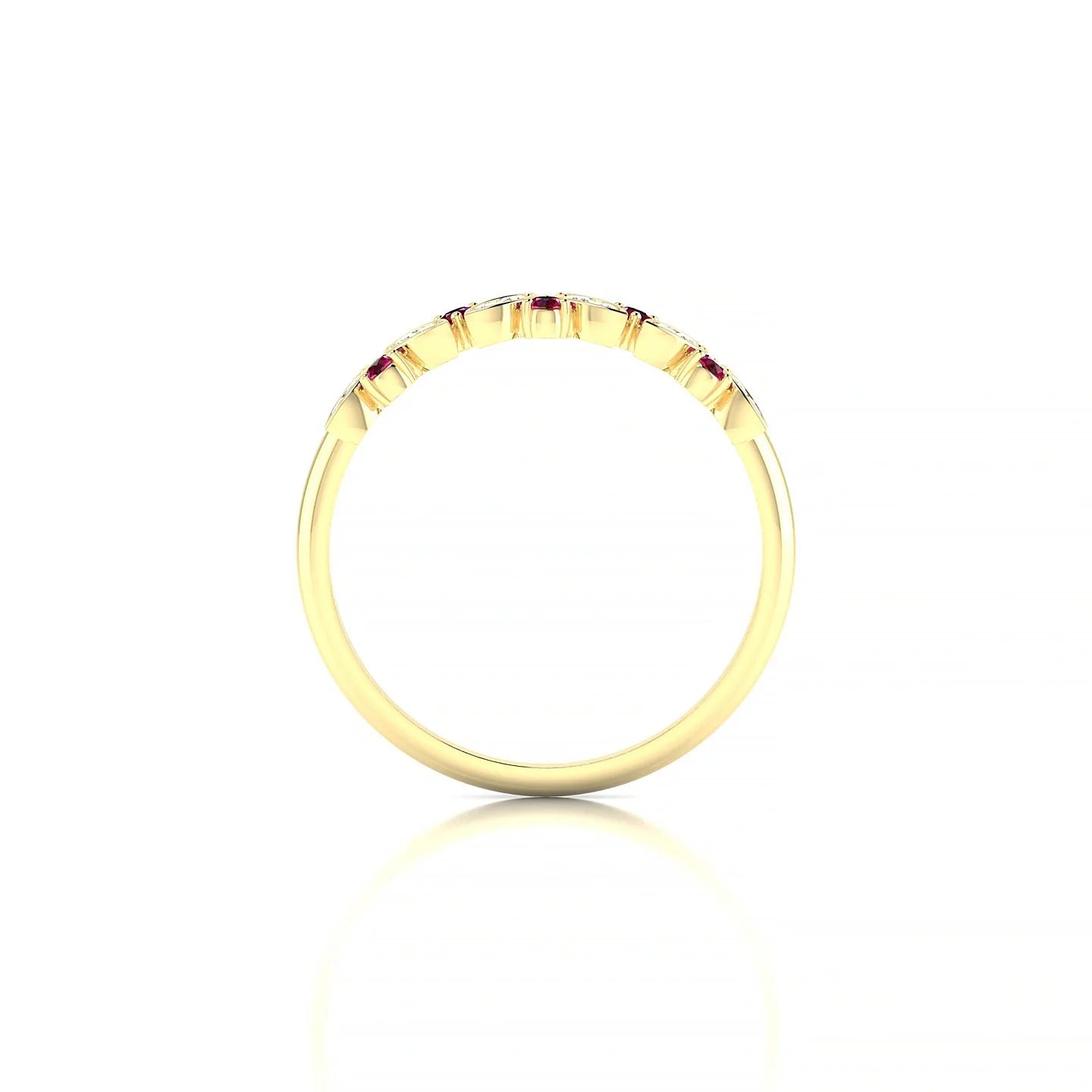 Veil | 18k Yellow Gold 1.5 mm Round Ruby Ring