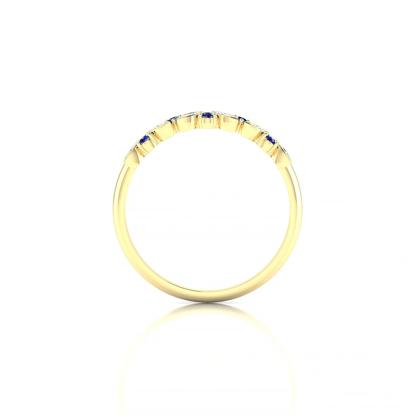 Veil | 18k Yellow Gold 1.5 mm Round Sapphire Ring