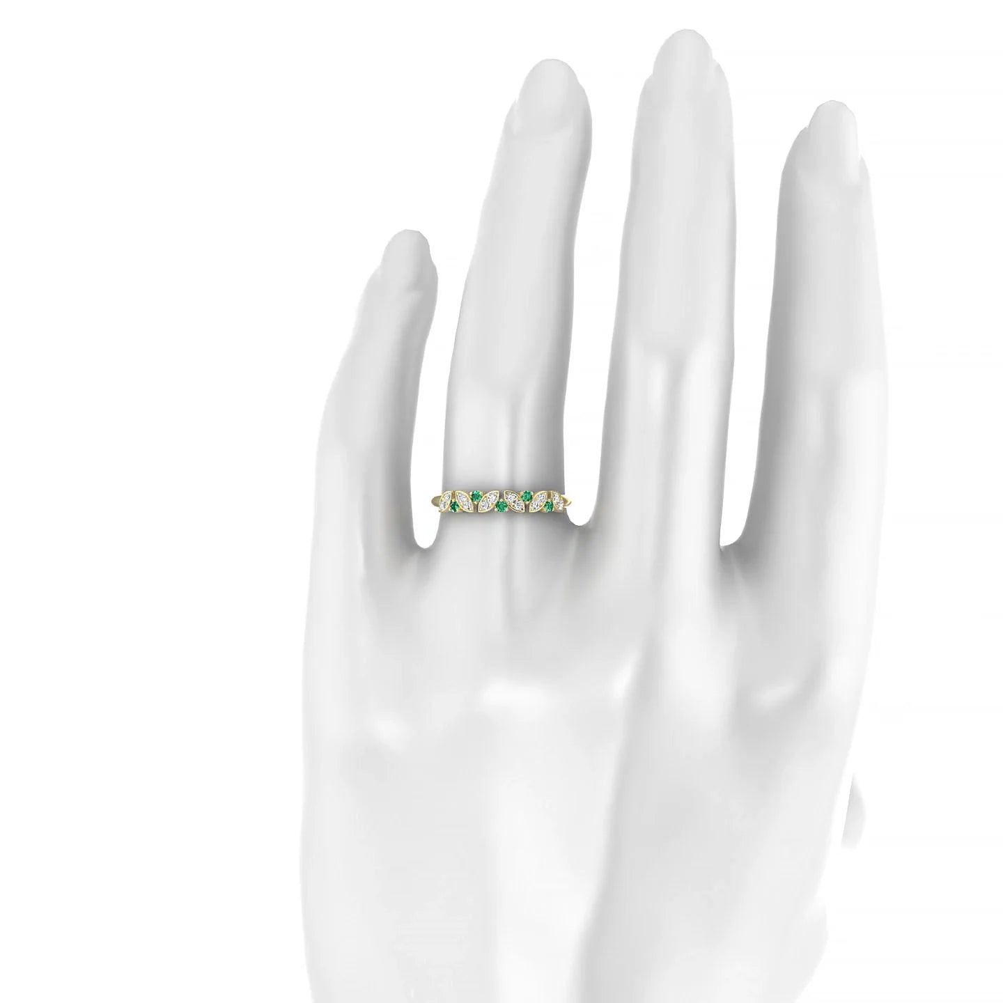 Veil | 18k Yellow Gold 1.5 mm Round Emerald Ring