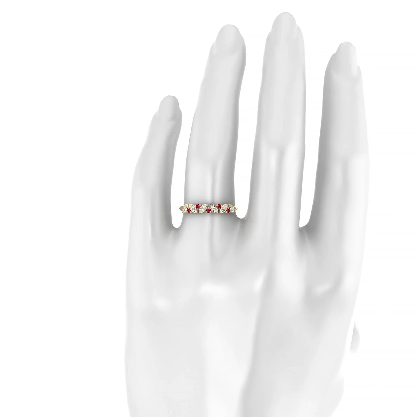 Veil | 18k Yellow Gold 1.5 mm Round Ruby Ring