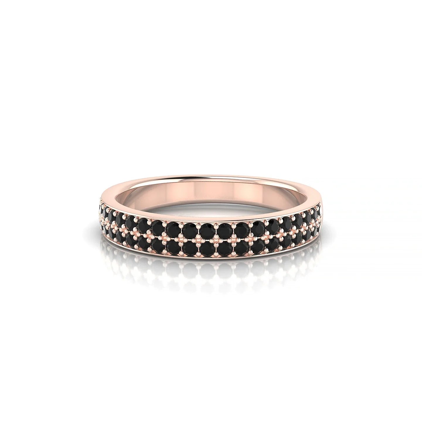 Verse | 18k Rose Gold 1.3 mm Round Black Diamond Ring