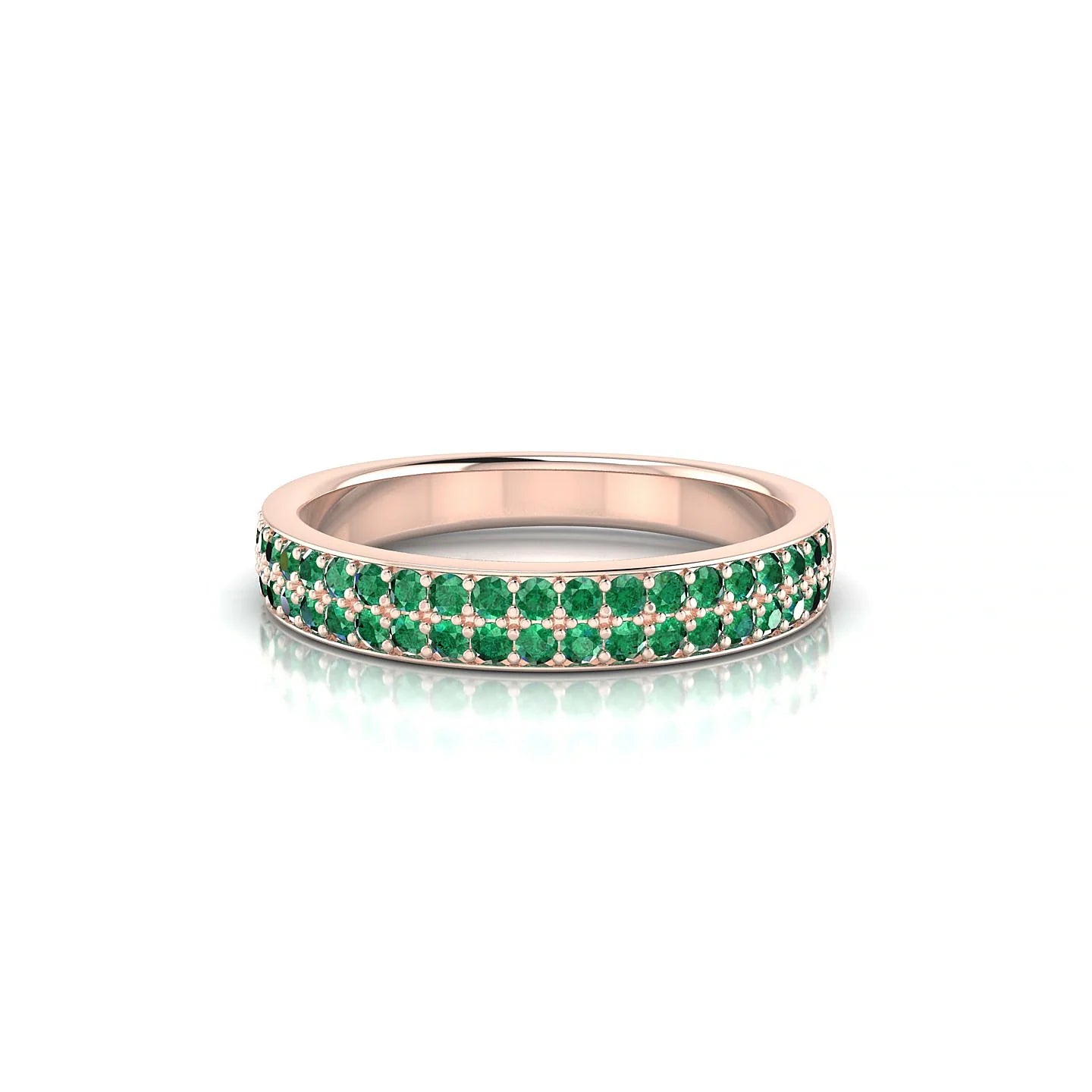 Verse | 18k Rose Gold 1.3 mm Round Emerald Ring