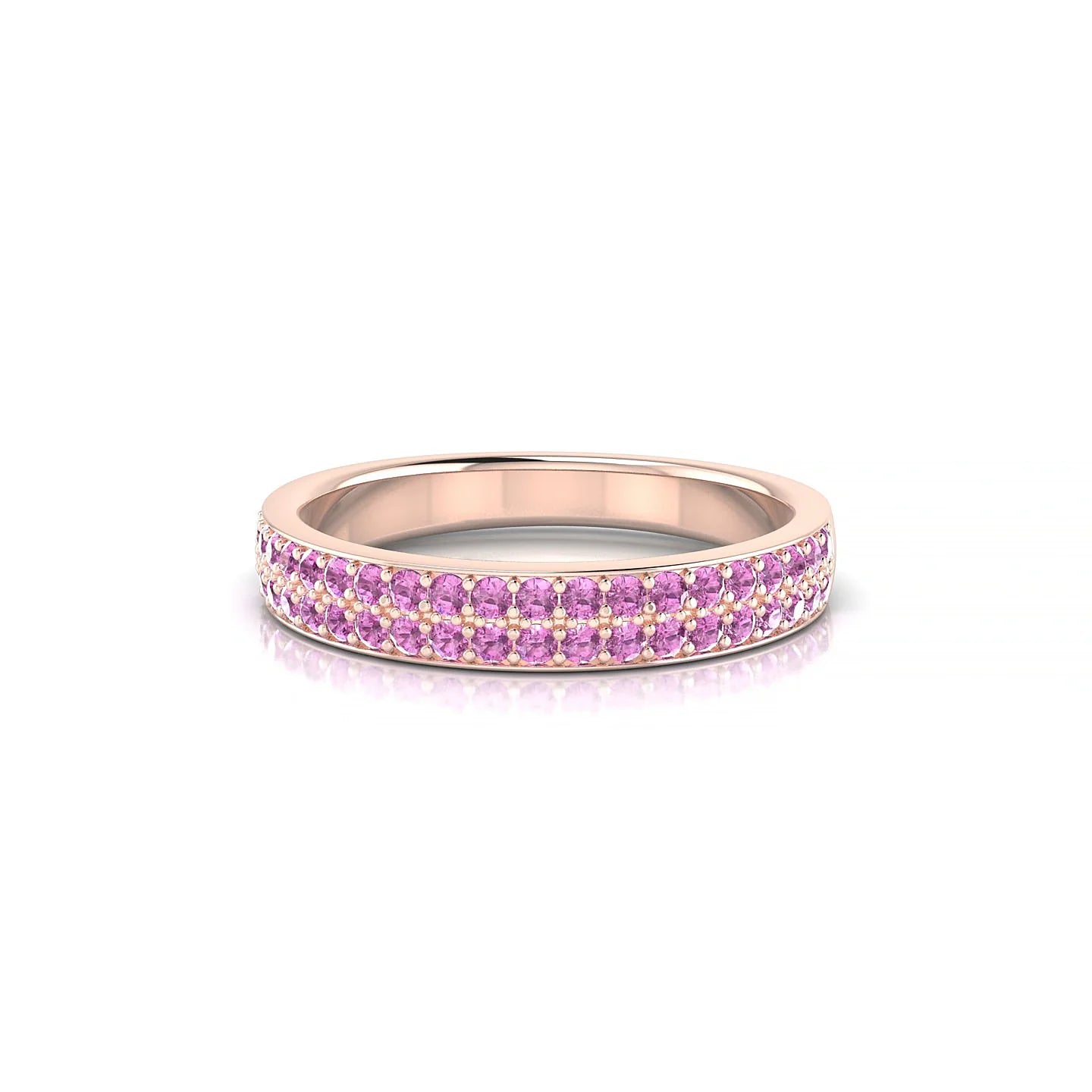 Verse | 18k Rose Gold 1.3 mm Round Pink Sapphire Ring